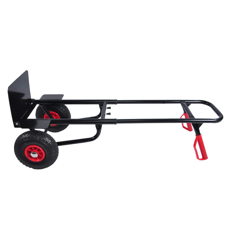 Heavy-Duty Manual Truck with Double Handles, Steel Trolley and Rubber Wheels