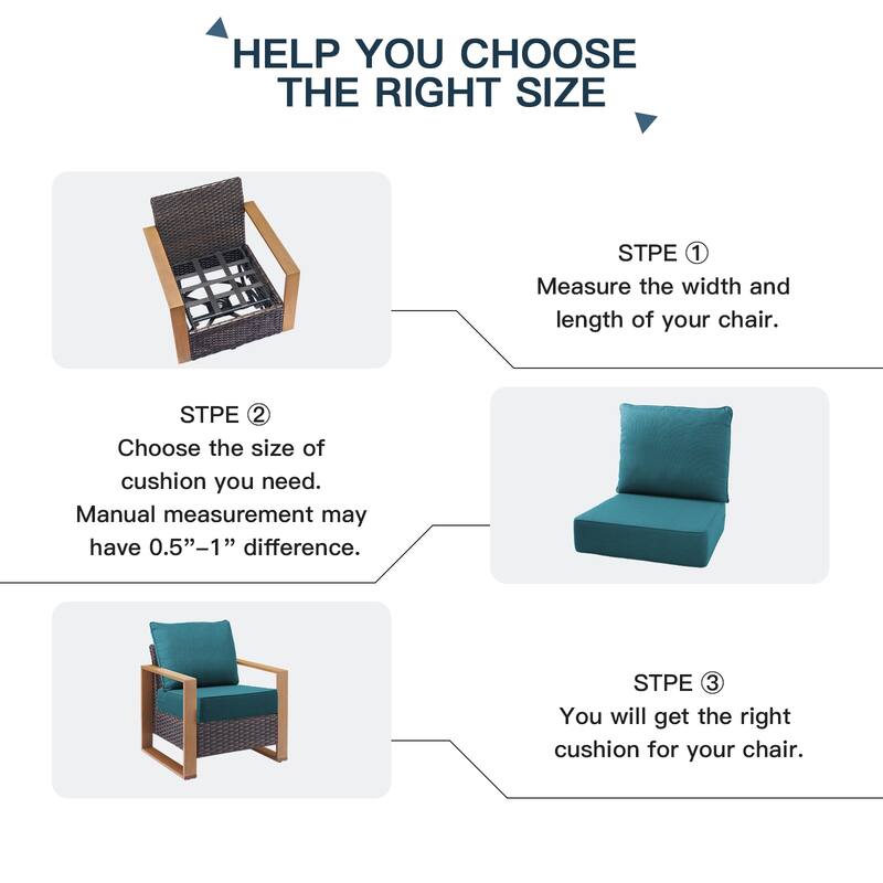 Pocassy 22"x24"x6" Thick Cushions Pillows Indoor & Outdoor Cushion