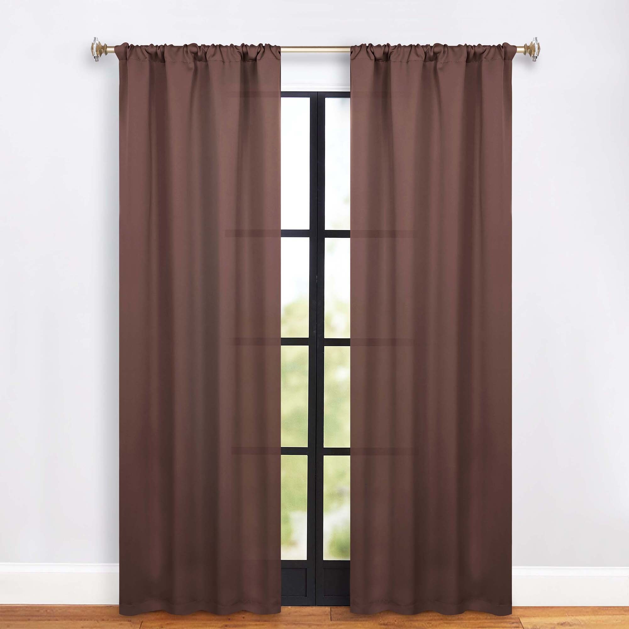 Superior Solid Machine Washable Room Darkening Semi-Blackout Curtains, Set of 2