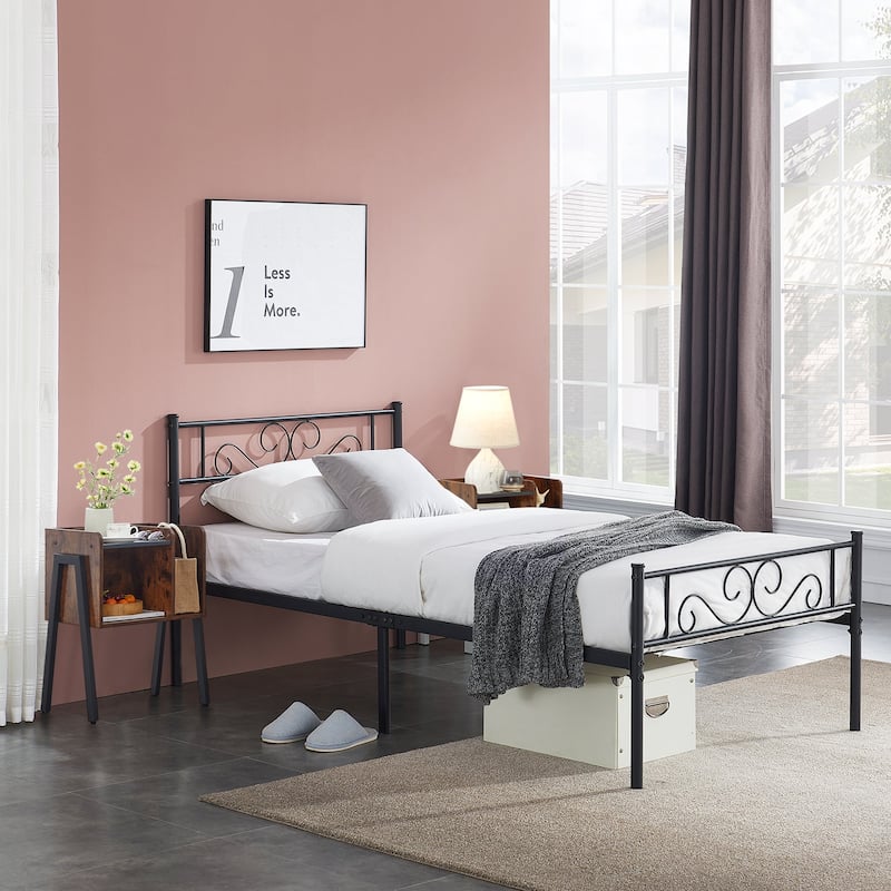 Tamika 3-pieces Metal Bed Frame Modern Storage Nightstands Set