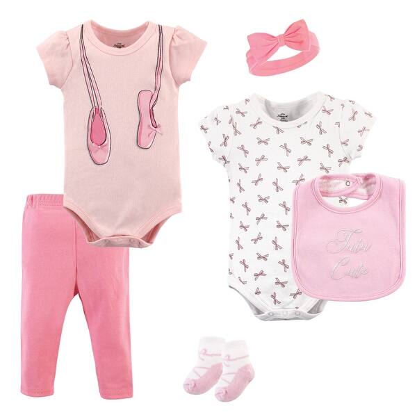 slide 1 of 1, Little Treasure Baby Girl Layette 6-Piece Set, Ballerina 0-3 Months - Ballerina