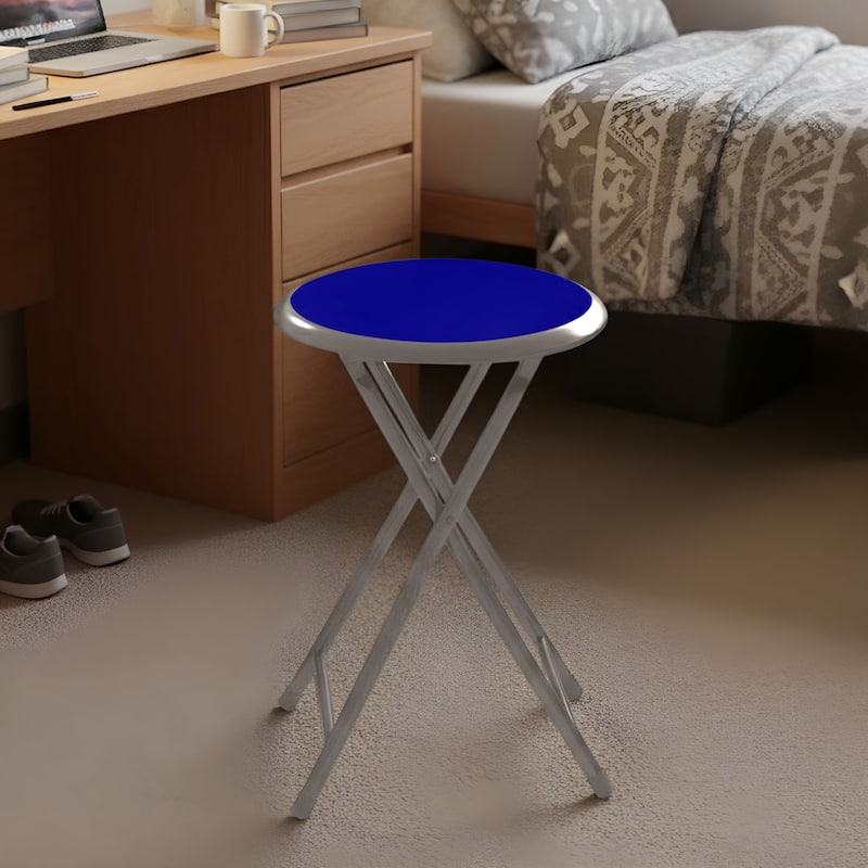 Lavish Home 18-Inch Folding Stool, Blue
