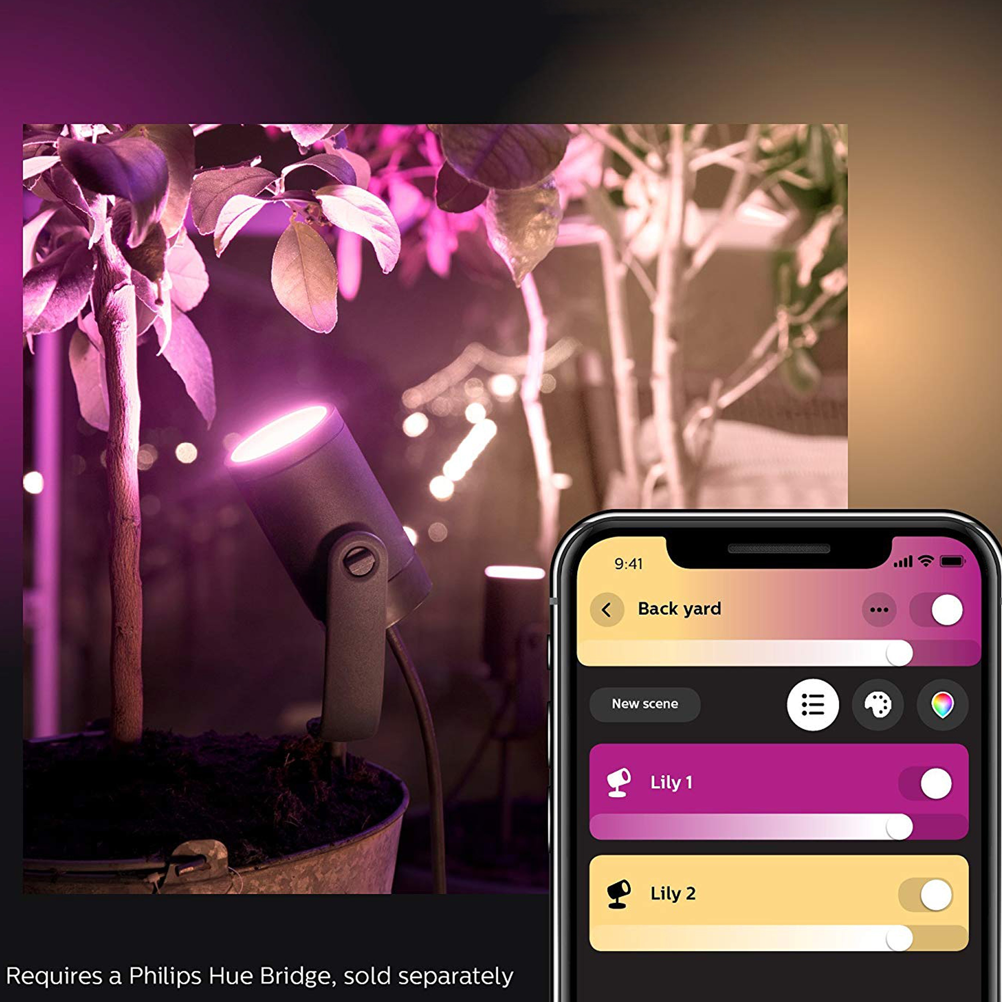 Philips Hue Lily White & Color Outdoor Smart Spot light Extension Philips Hue Lily White & Color Outdoor Smart Spot light Extension