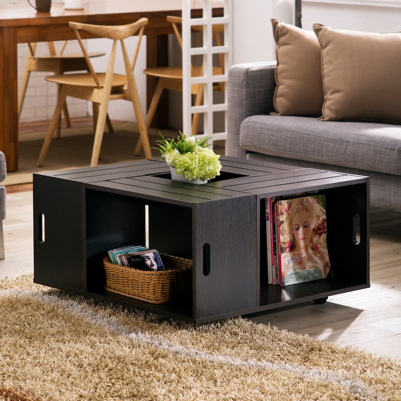 Masa Contemporary 32-inch Multi-Storage Mobile Coffee Table by Furniture of America