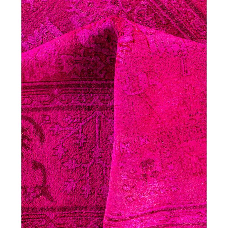 Overdyed One-of-a-Kind Hand-Knotted Area Rug - Pink - 6' 4" x 8' 7"