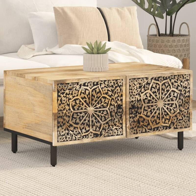 vidaXL Coffee Table 31.5"x19.7"x15.7" Solid Wood Mango - 31.5 x 19.7 x 15.7