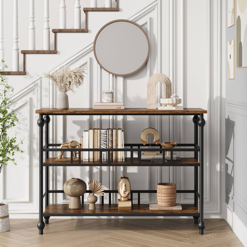 Console Table, 3-Tier Sofa Tables Narrow Entryway Table