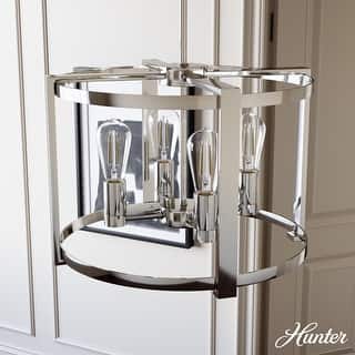 Hunter Astwood 18" 4-Light Chandelier, Caged, Kitchen Island, Dining Room, Entry - Transitional, Art-Deco, Contemporary