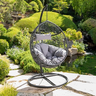 Kylie Outdoor Wicker Hanging Basket Chair, by Christopher Knight Home