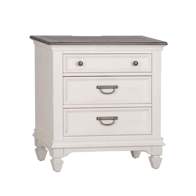 Copper Grove Allyson Park White Night Stand with Charging Station