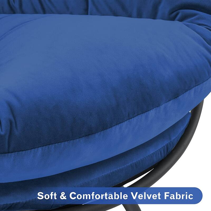 MCombo Gas Lift Swivel Papasan Chair with Height Adjustment, Velvet HQ405