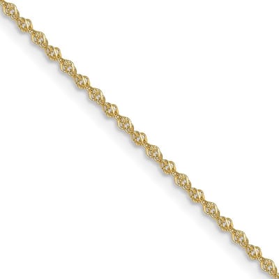 Curata 10k Yellow Gold 1mm Diamond-cut Singapore Chain Necklace (Lobster)