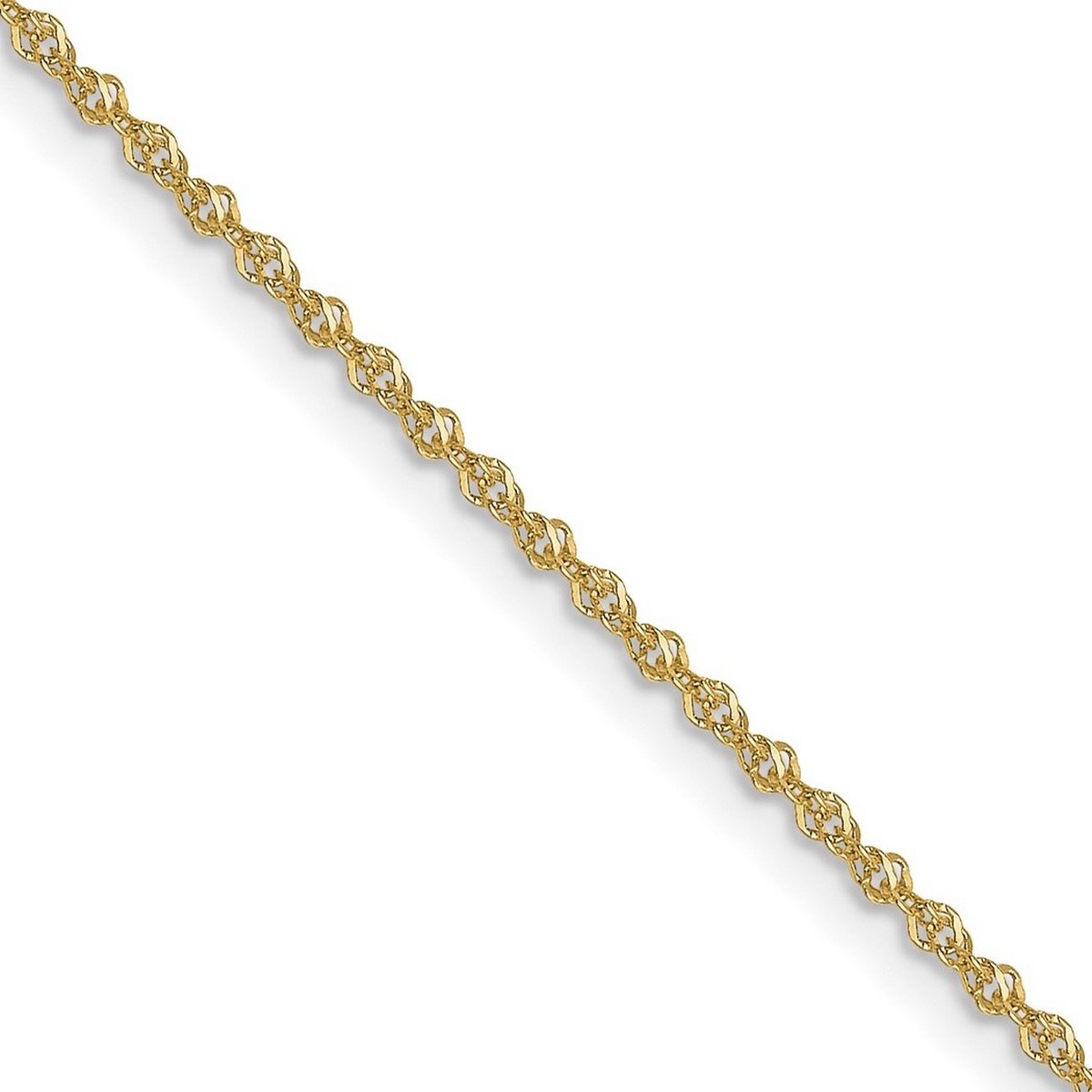Nuragold 14k Yellow Gold 2mm Diamond Cut Rope Chain Bracelet - 7.5" With Lobster Clasp, Italy
