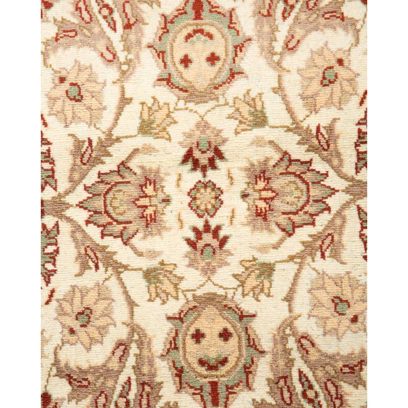 Overton Handknotted Wool Traditional Oriental Ivory Area Rug - 3' x 5'
