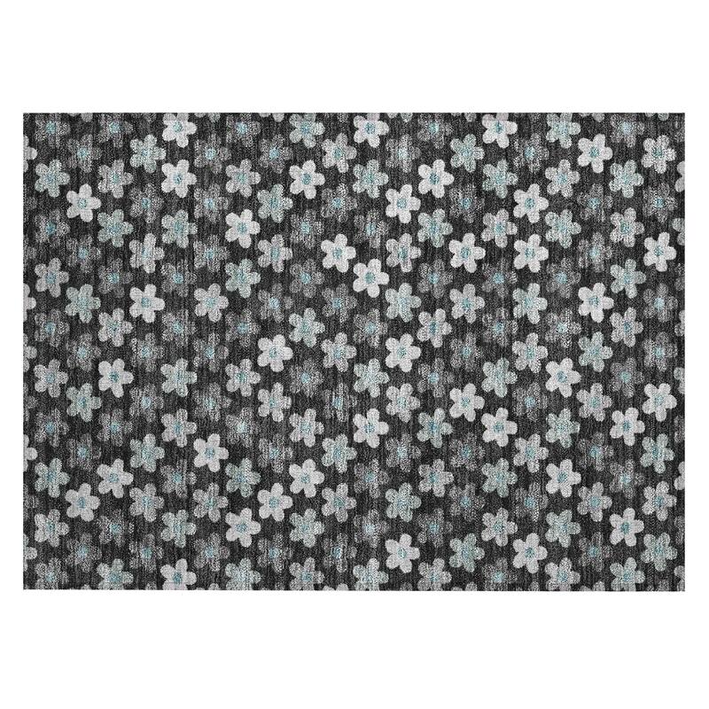 Machine Washable Indoor/ Outdoor Floral Kechi Chantille Rug