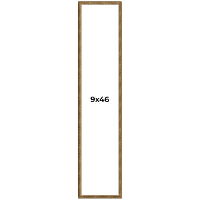 9x46 Frame Black Real Wood Picture Frame Kingsley Gold Distressed Photo Frame with UV Acrylic Foam Board Backing &