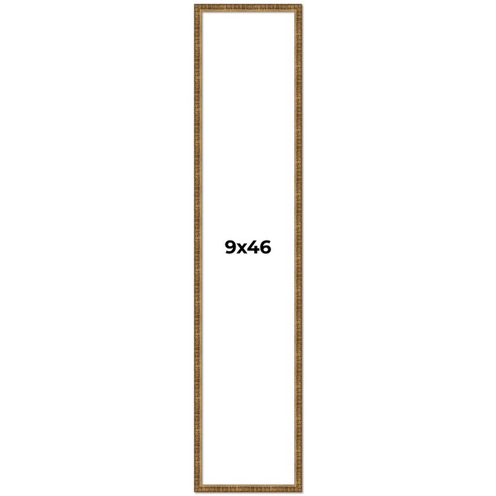 9x46 Frame Black Real Wood Picture Frame Kingsley Gold Distressed Photo Frame with UV Acrylic Foam Board Backing &