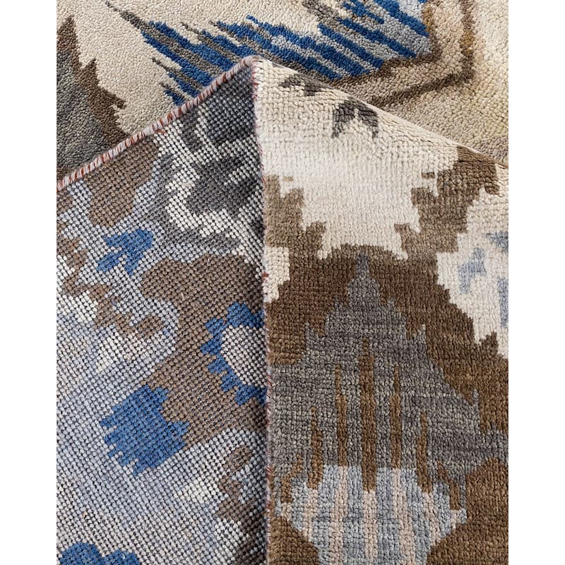 Ikat One-of-a-Kind Handmade Area Rug, Beige - 8' 0" x 9' 10"