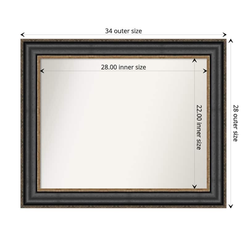 Non-Beveled Bathroom Wall Mirror - Thomas Black Bronze Frame