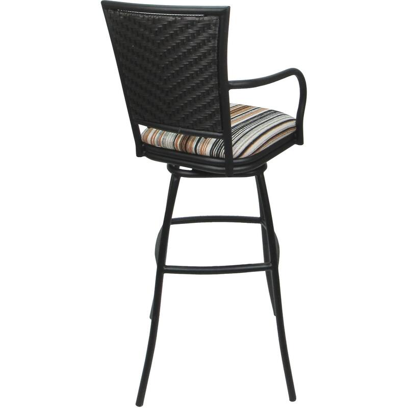 Set of 3 Outdoor Indoor Bar Stool Counter, Extra Tall - Erin with Arms