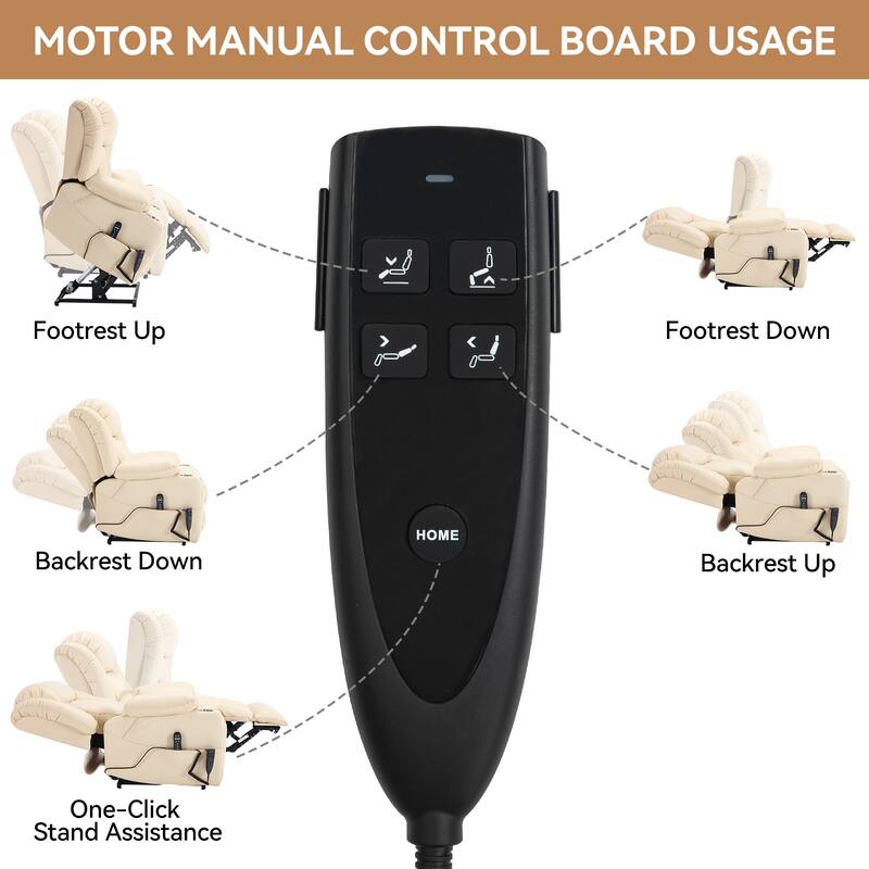 Dual Motor Infinite Position Power Lift Recliner Chair Heavy Duty Motion Mechanism with Massage and Lumbar Heating, Cup Holders