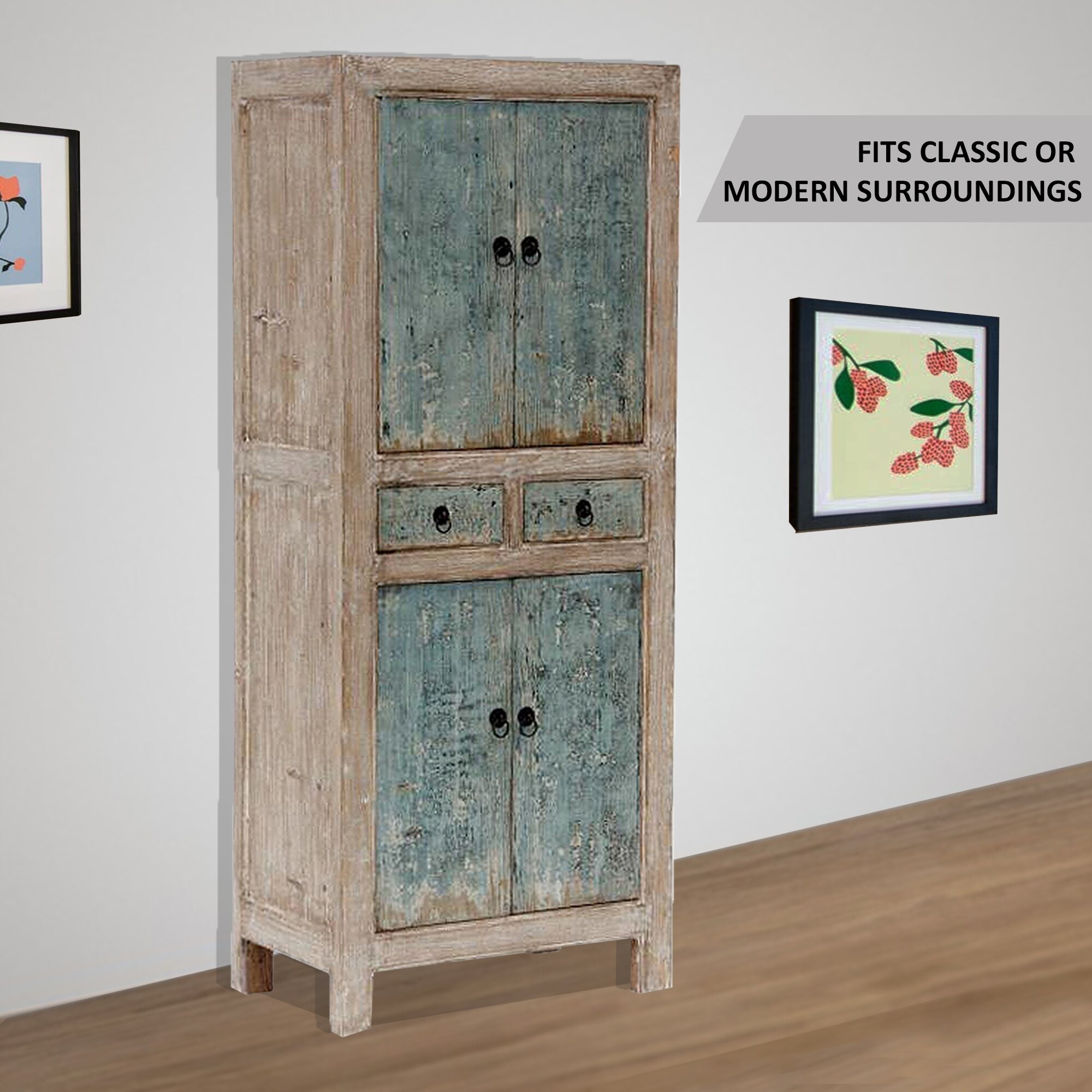 Reclaimed wood sales tall cabinet