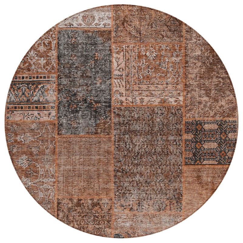 HomeRoots Patchwork Transitional Rectangle Outdoor Rug