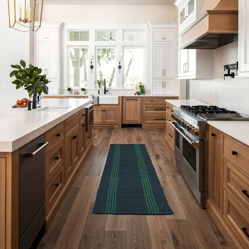 Villa by Classic Home Sorrento Handwoven Performance Stripe Fabric Rug