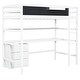 preview thumbnail 6 of 24, Solid Wood Loft Bed with Bulit-in Desk, Storage Shelf and 3 Drawers, Twin Size Loft Bedframe with Storage Box and Blackboard