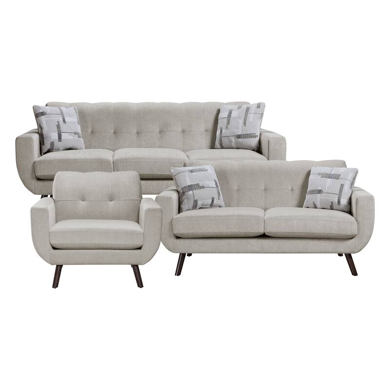 Celosia 3-Piece Microfiber Living Room Sofa Set - Tan