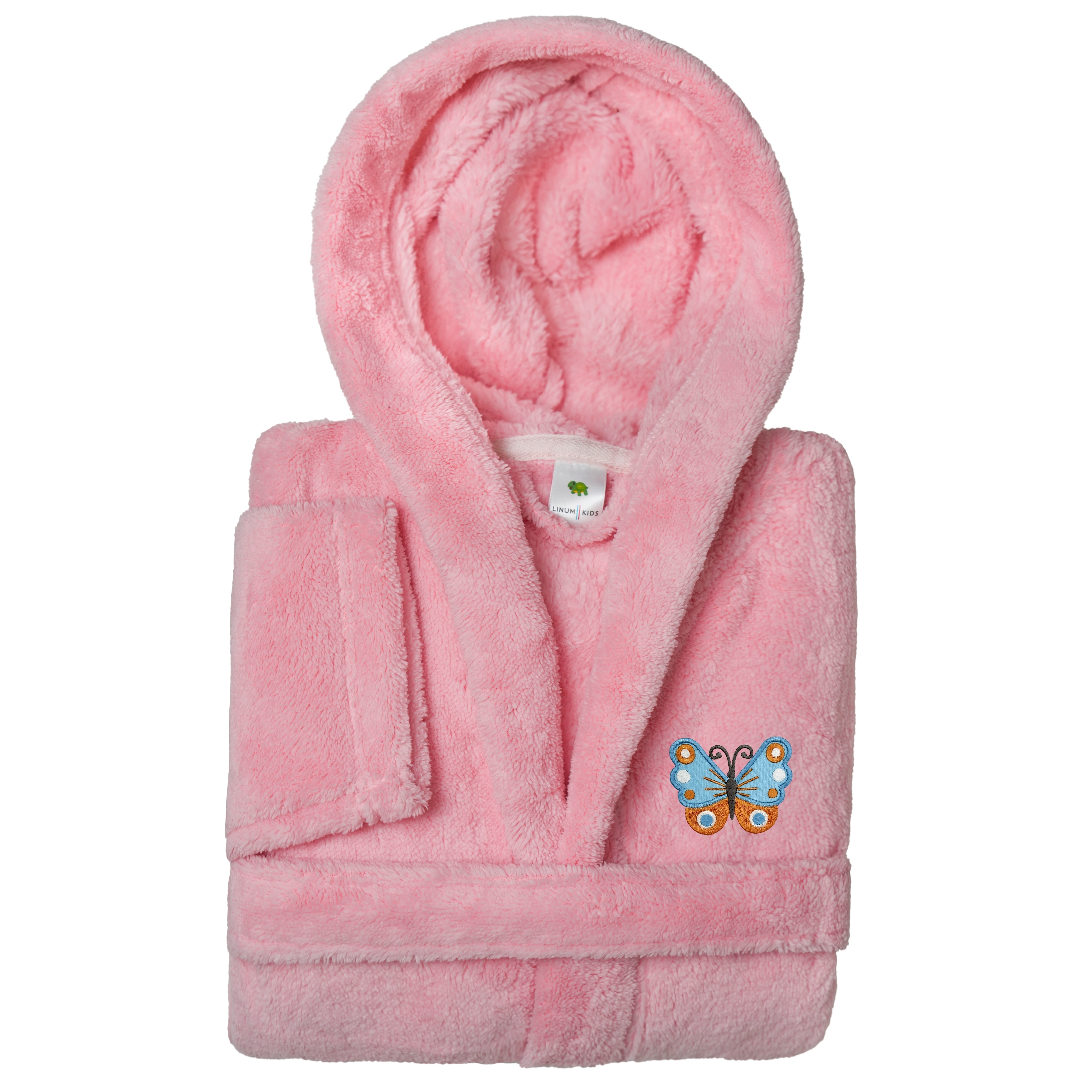 Sweet Kids 100% Polyester SUPER PLUSH Double Brushed Hooded Bathrobe - BUTTERFLY