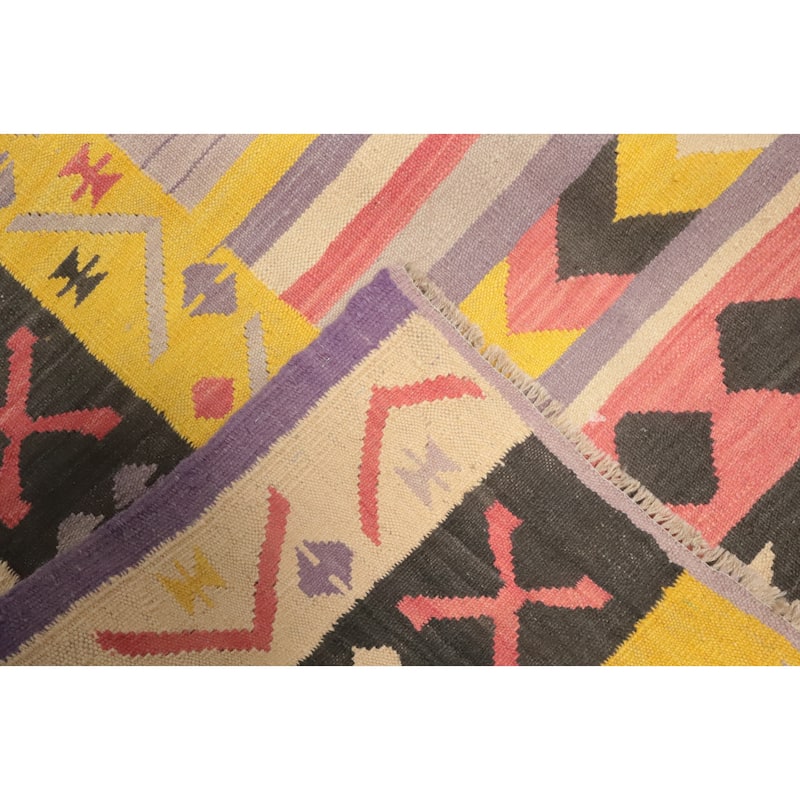 Hand Woven Southwestern Wool Multi-Colored Geometric Area Rug - 12' 10'' X 9' 8''