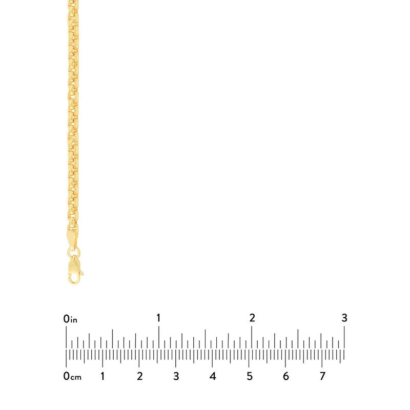 Curata 14k Yellow Gold 3.3mm Solid Round Box Chain Bracelet Lobster Lock Closure 8.50 Inch