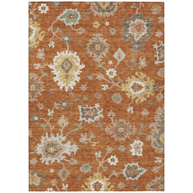 Machine Washable Indoor/ Outdoor Chantille Kashan Traditonal Rug