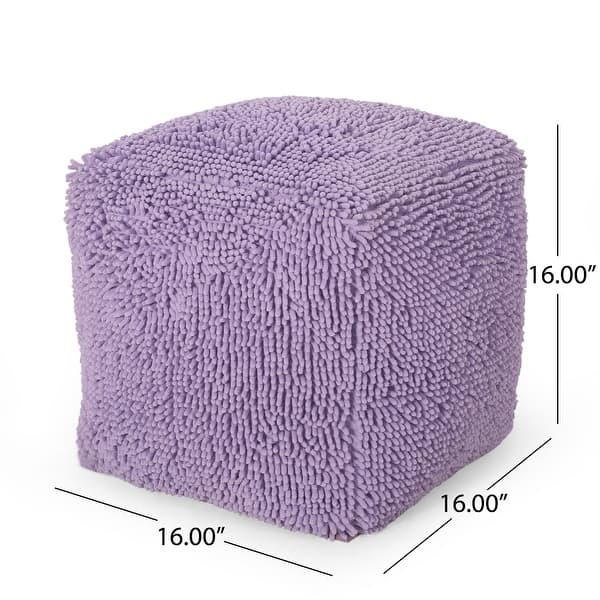 dimension image slide 0 of 3, Moloney Modern Microfiber Chenille Square Pouf by Christopher Knight Home