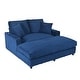 preview thumbnail 31 of 71, GDFStudio - Polyester 50.9" Loveseat Chaise Lounge Chair with Cup Holders