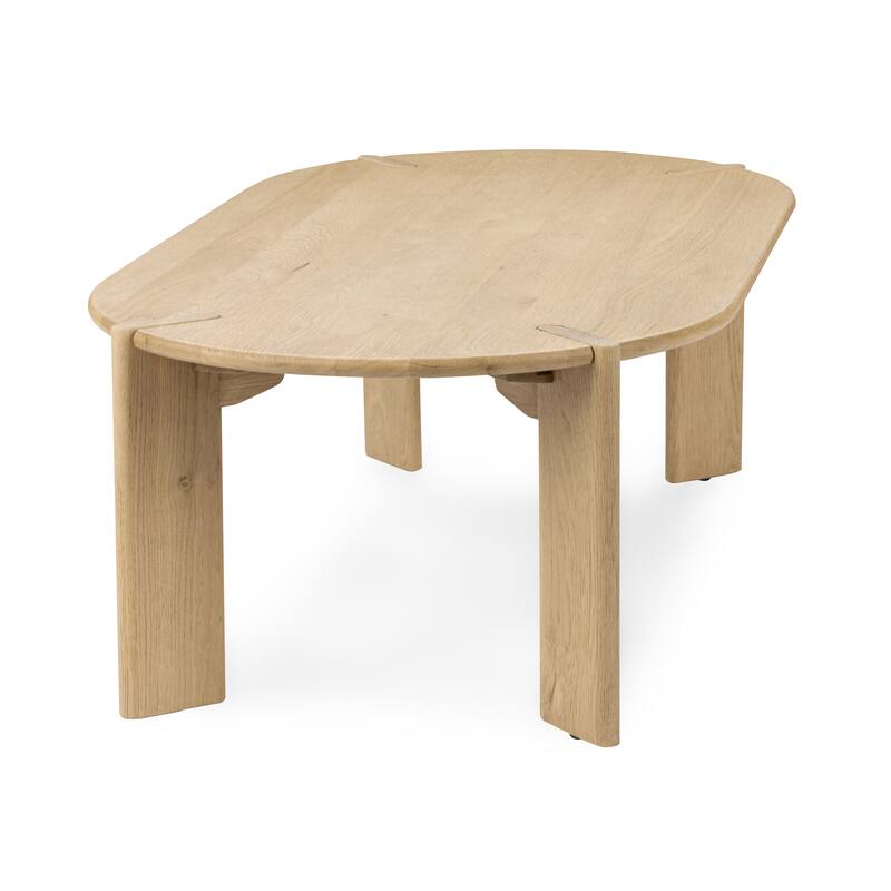 Kering Oak Wood Oval Coffee Table by Kosas Home