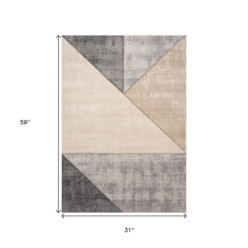 HomeRoots Geometric Modern Rectangle Area Rug - 3' X 5'