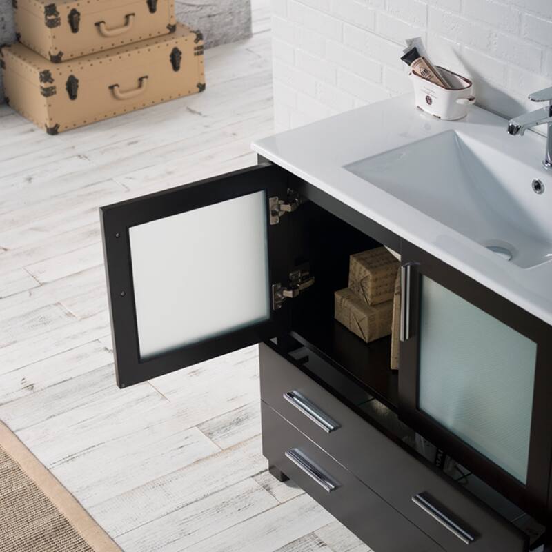 Blossom Solid Wood Double Bathroom Vanity w/ Ceramic Sink & Base