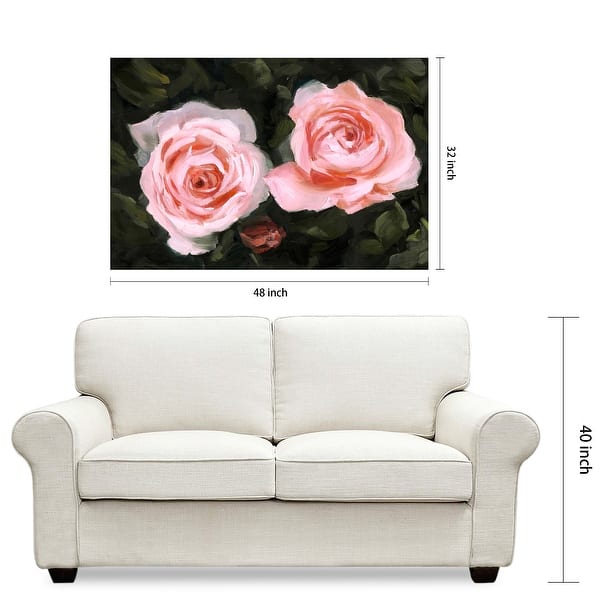 dimension image slide 3 of 6, Empire Art Direct Ethereal Roses I Printed Tempered Glass Wall Art