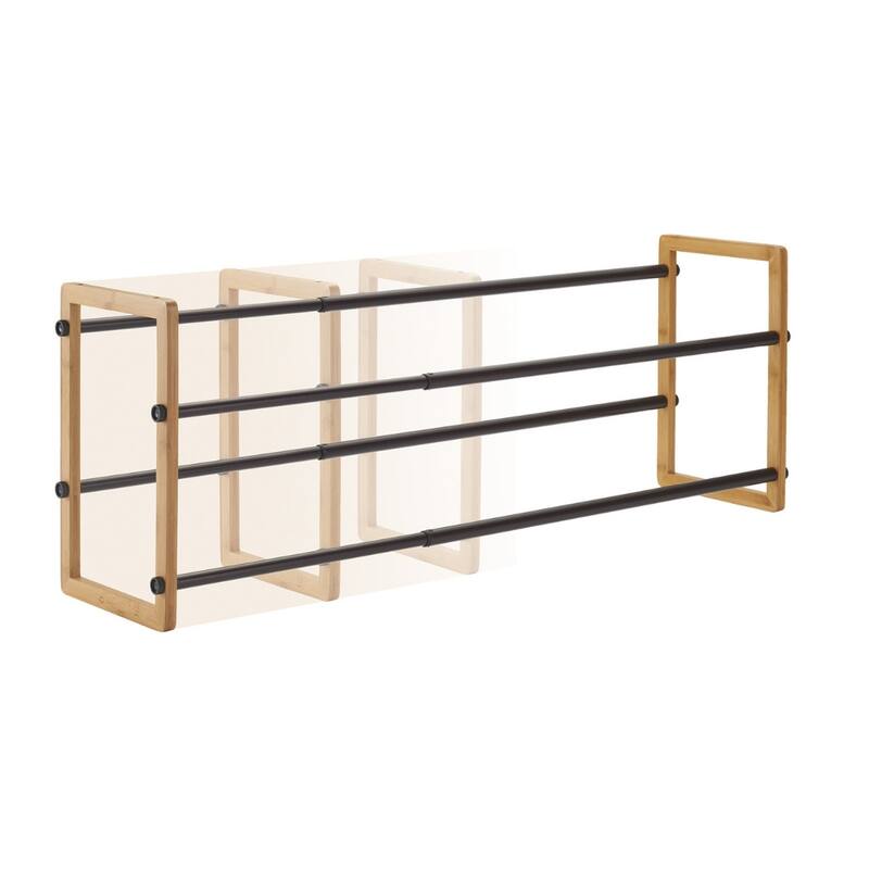 TRINITY BASICS® 2-Tier Expandable Shoe Rack, 2-Pack, Bamboo
