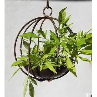 Small Metal Hanging Globe Planter