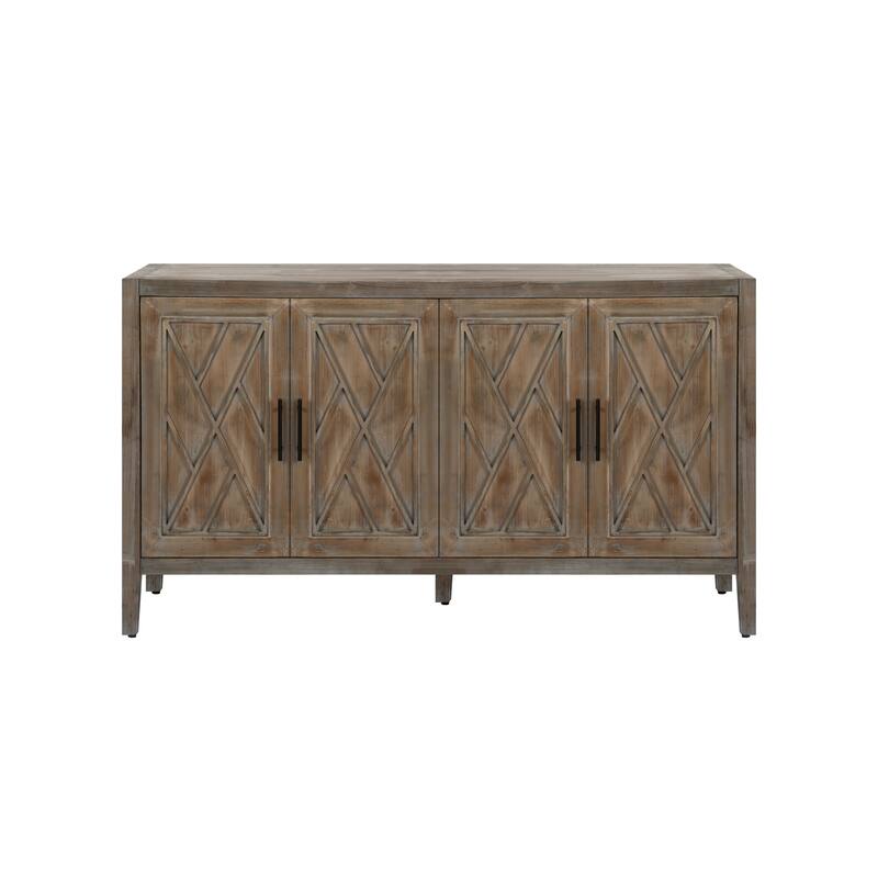 Exquisite Console Cabinet Wine Cabinet with Adjustable Shelves, Buffet Storage Cabinet Hallway Cabinet with 4 Doors