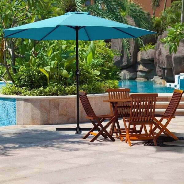 hd designs patio furniture 9ft umbrella MF Studio 9 ft with 8 Sturdy Ribs with Push Button Tilt – summitlivin ️This sturdy HD Designs Outdoors Tropical Leaves