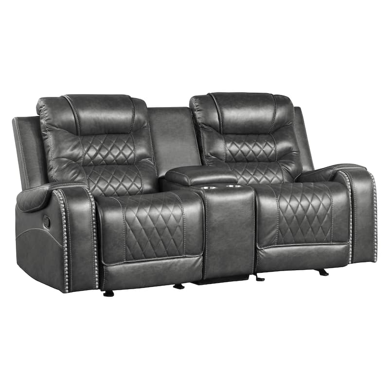 Lenci Double Glider Reclining Loveseat - Grey