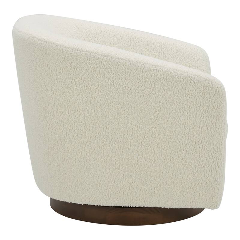 NADAAL STUDIOS Grayson, Accent Chair Polyester and Acrylic Upholstery Solid Wood and Plywood Construction, Splashed White