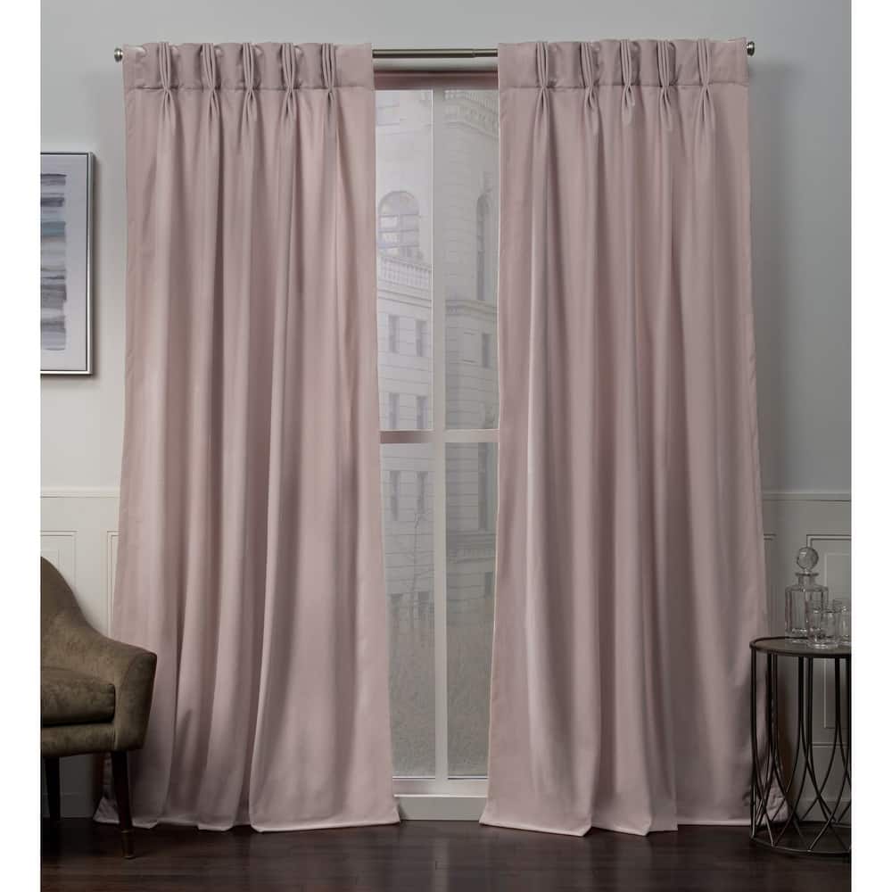 ATI Home Velvet Heavyweight Pinch Pleat Top Curtain Panel Pair