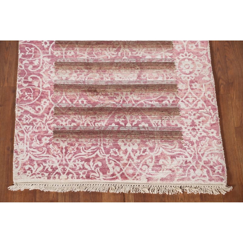 Abstract Modern Oriental Accent Rug Handmade Wool Carpet - 2'9"x 4'8"