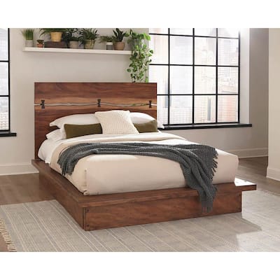 Mallory Smokey Walnut and Coffee Bean Platform Bed