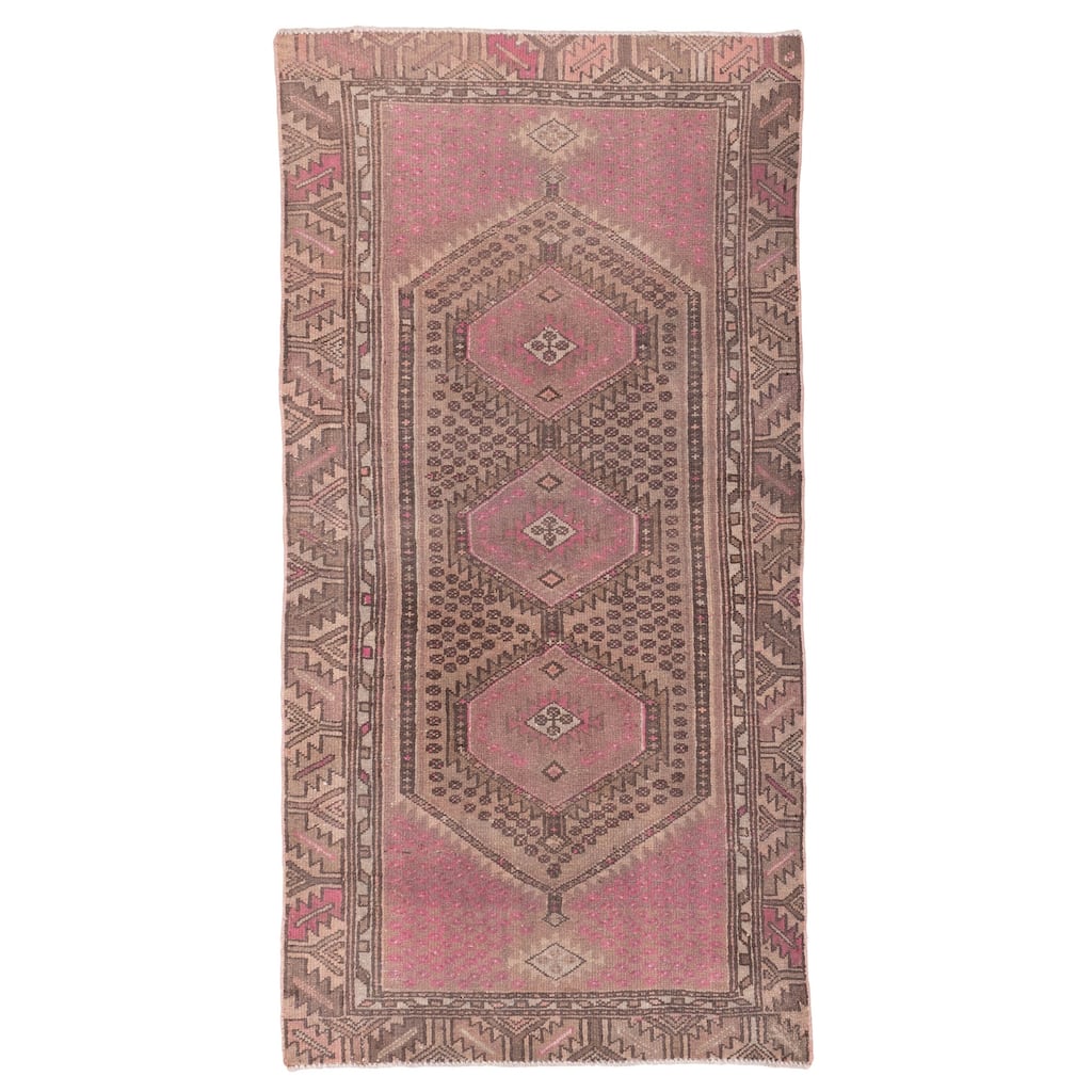 ECARPETGALLERY Hand-knotted Antalya Vintage Brown Wool Rug - 3'5 x 6'9